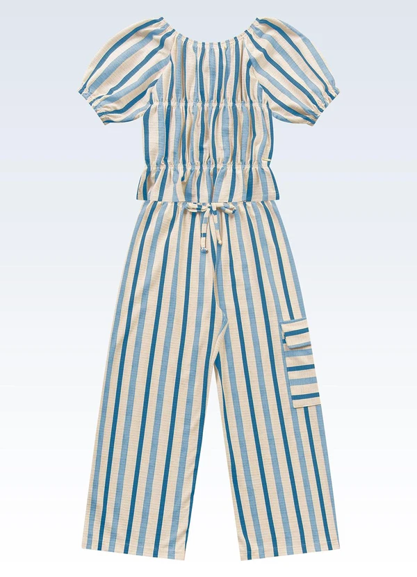 Fakini Kids - Conjunto Blusa/Calça Azul