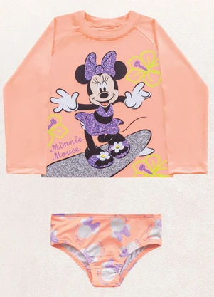 Fakini Kids - Conjunto Blusa/Calcinha Minnie Laranja - FAKINI KIDS