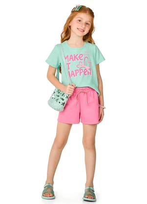 Marlan - Conjunto Blusa Canelada e Shorts Verde - MARLAN