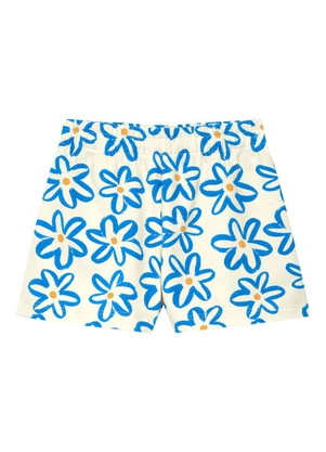 Duduka - Conjunto Blusa Capivara  e Short Flor Azul  - DUDUKA