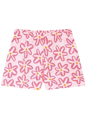 Duduka - Conjunto Blusa Capivara Flores e Short Flor Rosa - DUDUKA