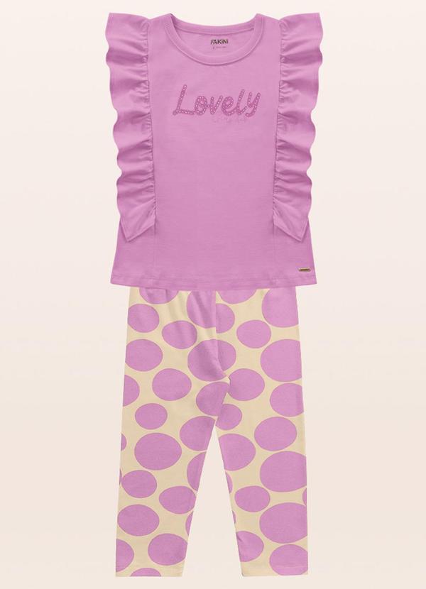 Fakini Kids - Conjunto Blusa/Capri Roxo
