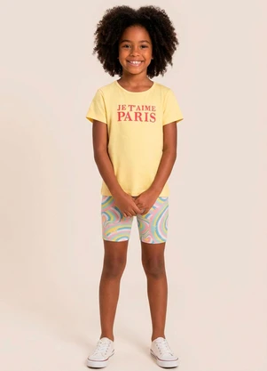 Fakini Kids - Conjunto Blusa/Ciclista Amarelo - FAKINI KIDS
