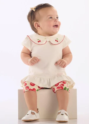 Up Baby - Conjunto Blusa Ciclista Branco - UP BABY