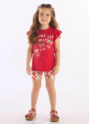 Up Baby - Conjunto Blusa Ciclista Vermelho - UP BABY