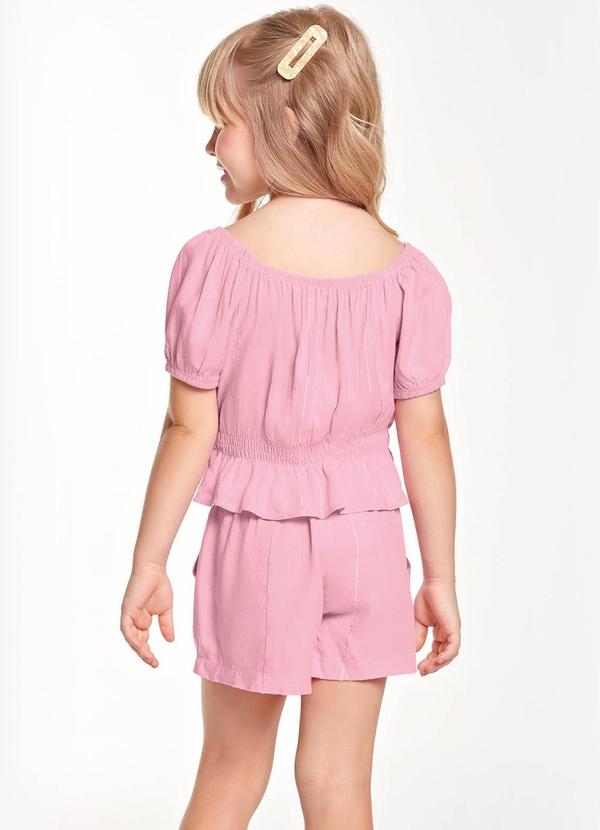 Trick Nick - Conjunto Blusa Ciganinha com Shorts Rosa 2