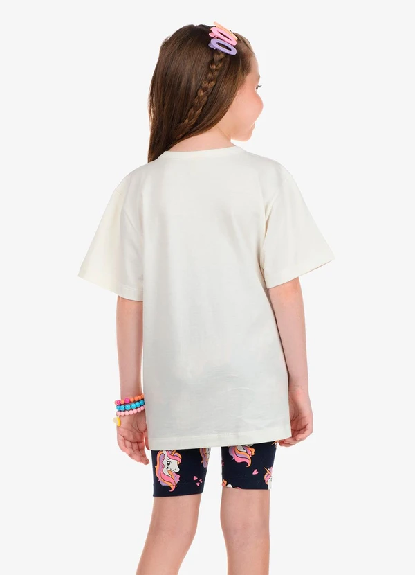 Rovi Kids - Conjunto Blusa com Ciclista Feminino Bege 2