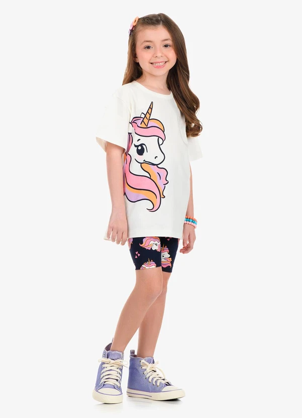 Rovi Kids - Conjunto Blusa com Ciclista Feminino Bege 3