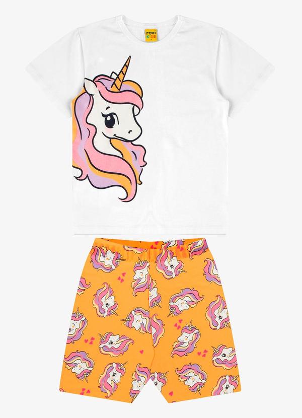 Rovi Kids - Conjunto Blusa com Ciclista Feminino Branco