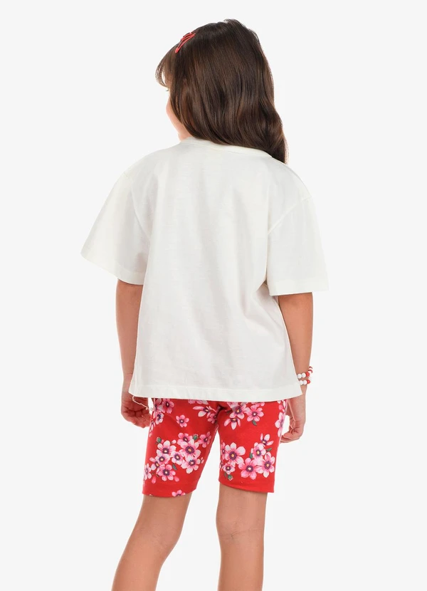 Rovi Kids - Conjunto Blusa com Ciclista Meia Malha Bege 2