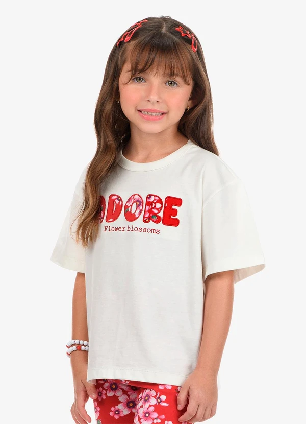 Rovi Kids - Conjunto Blusa com Ciclista Meia Malha Bege 4