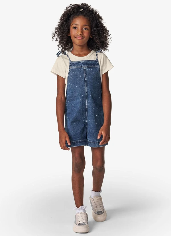 Trick Nick - Conjunto Blusa com Jardineira Infantil Azul