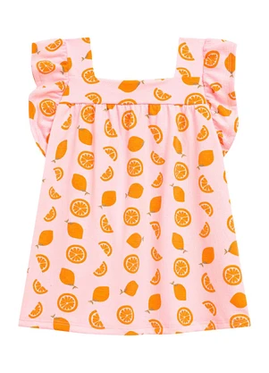 Duduka - Conjunto Blusa com Mangas Franzidas e Short Rosa - DUDUKA