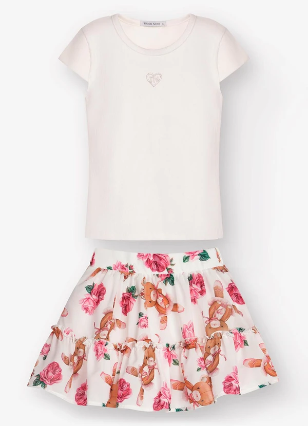 Trick Nick - Conjunto Blusa com Saia Bege 6