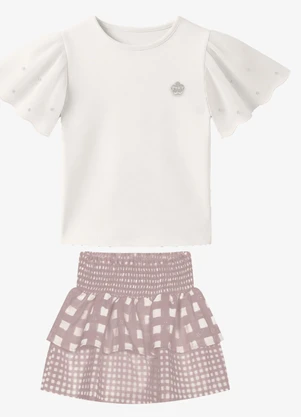 Trick Nick - Conjunto Blusa com Saia Bege - TRICK NICK