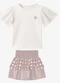 Trick Nick - Conjunto Blusa com Saia Bege - variação: Bege