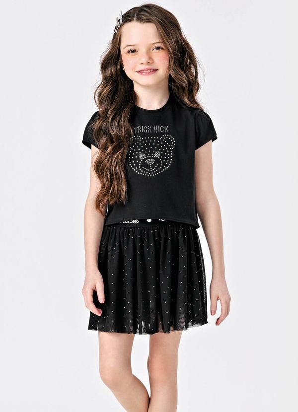 Trick Nick - Conjunto Blusa com Saia em Tule Preto 1