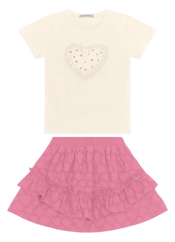 Trick Nick - Conjunto Blusa com Saia em Viscose Khyar Bege
