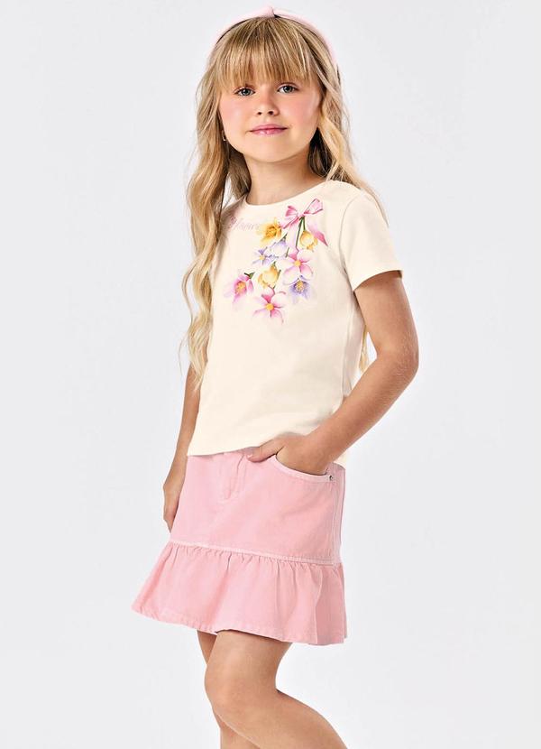 Trick Nick - Conjunto Blusa com Saia Feminina Bege