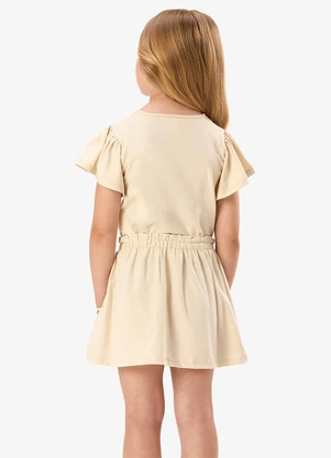 Rovi Kids - Conjunto Blusa com Saia Infantil Bege - ROVI KIDS