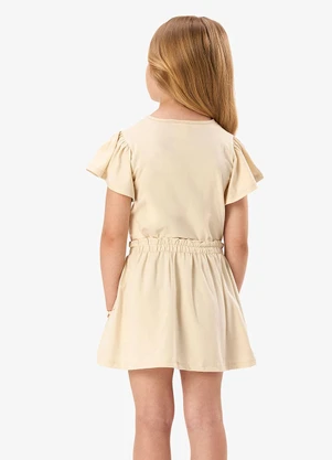 Rovi Kids - Conjunto Blusa com Saia Infantil Bege - ROVI KIDS