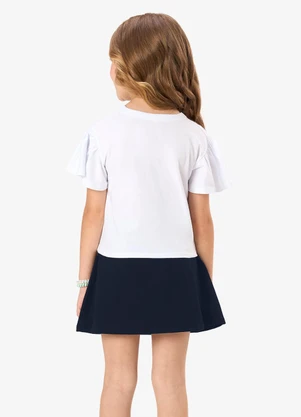 Rovi Kids - Conjunto Blusa com Saia Infantil Branco - ROVI KIDS