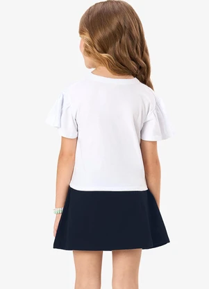 Rovi Kids - Conjunto Blusa com Saia Infantil Branco - ROVI KIDS