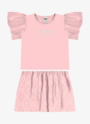 Rovi Kids - Conjunto Blusa com Saia Infantil Rosa - ROVI KIDS