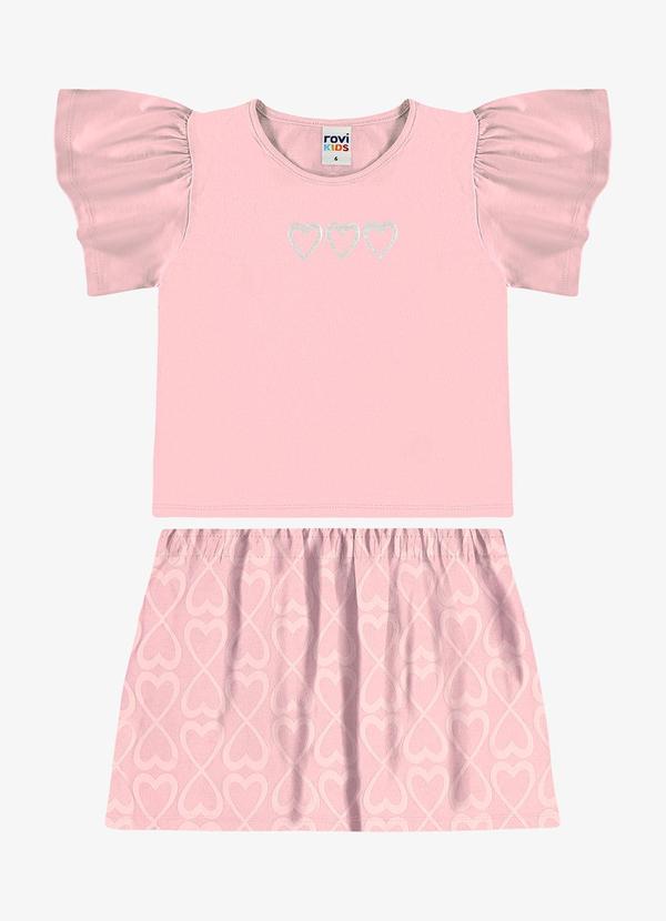 Rovi Kids - Conjunto Blusa com Saia Infantil Rosa