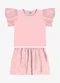 Rovi Kids - Conjunto Blusa com Saia Infantil Rosa - variação: Rosa