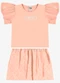 Rovi Kids - Conjunto Blusa com Saia Infantil Bege - variação: Rosa