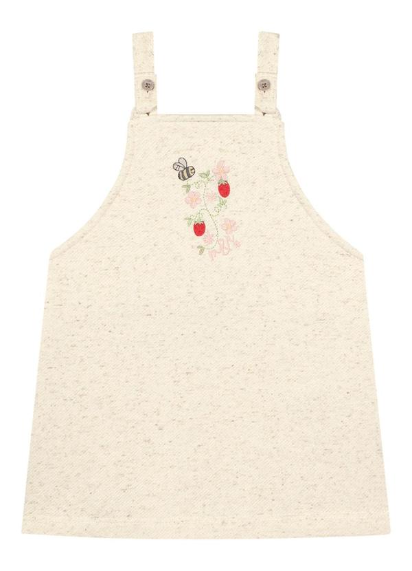 Milli e Nina - Conjunto Blusa com Salopete em Fleece Linho Bege 2