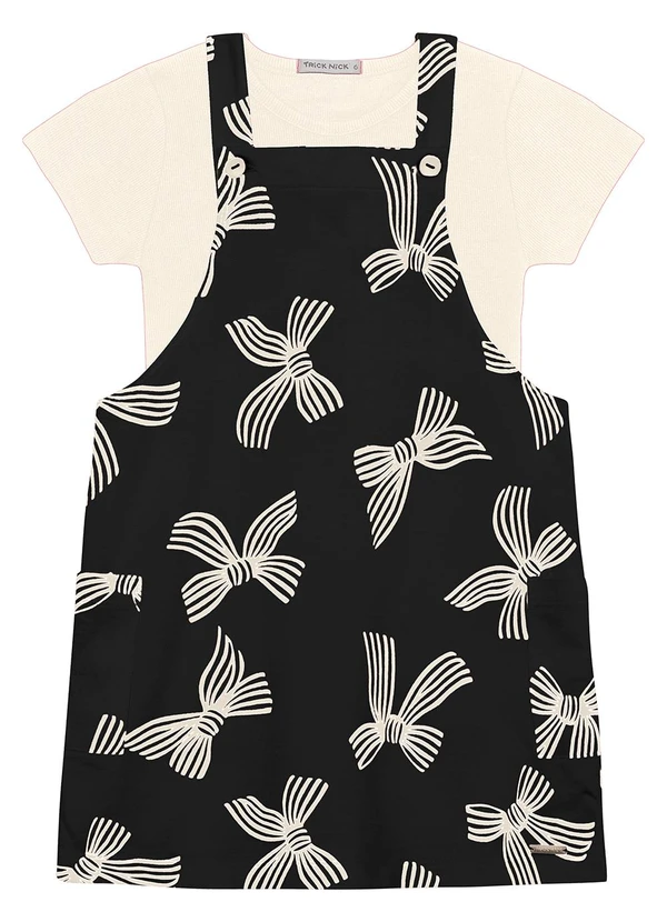 Trick Nick - Conjunto Blusa com Salopete Preto