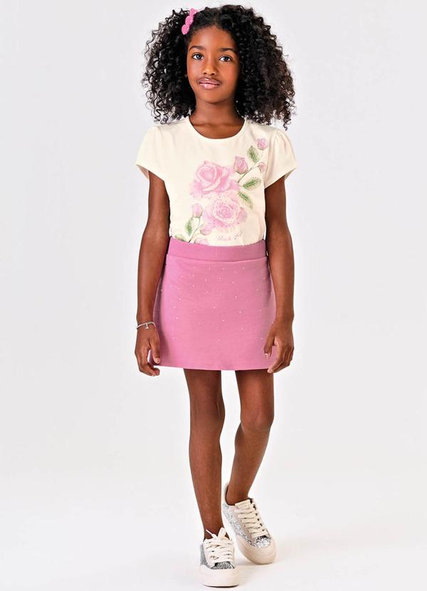 Trick Nick - Conjunto Blusa com Short Saia Moletinho Bege 3