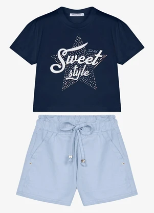 Trick Nick - Conjunto Blusa com Shorts Azul - TRICK NICK