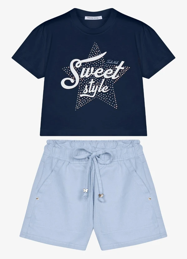 Trick Nick - Conjunto Blusa com Shorts Azul