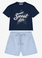 Trick Nick - Conjunto Blusa com Shorts Azul - variação: Azul