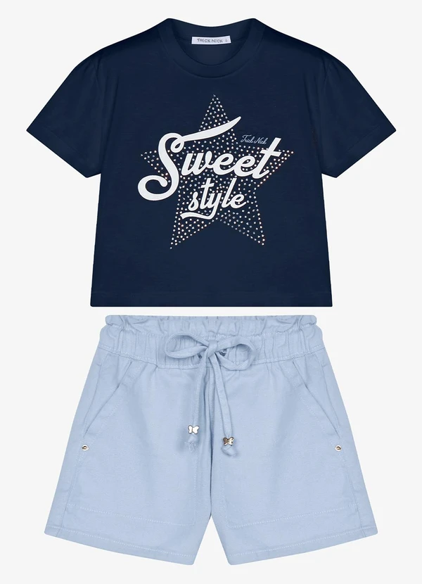 Trick Nick - Conjunto Blusa com Shorts Azul