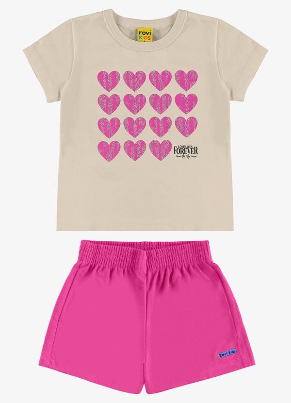 Rovi Kids - Conjunto Blusa com Shorts Bege