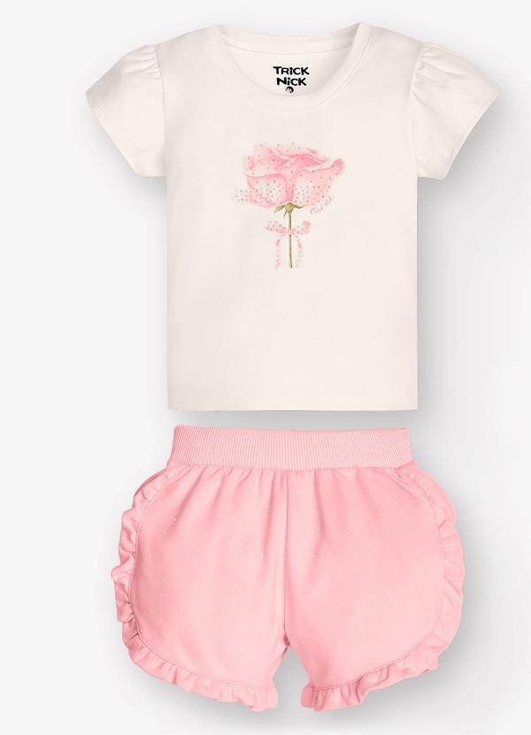 Trick Nick - Conjunto Blusa com Shorts Bege