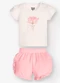 Trick Nick - Conjunto Blusa com Shorts Branco - variação: Bege