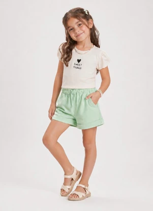 Select - Conjunto Blusa com Shorts Bege - SELECT