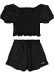 Trick Nick - Conjunto Blusa com Shorts Cotton Glitter Preto - variação: Preto