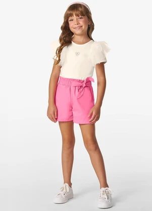 Trick Nick - Conjunto Blusa com Shorts Cotton Leve Bege - TRICK NICK