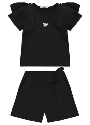 Trick Nick - Conjunto Blusa com Shorts Cotton Leve Preto - TRICK NICK