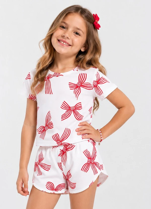 Select - Conjunto Blusa com Shorts em Moletinho Bege