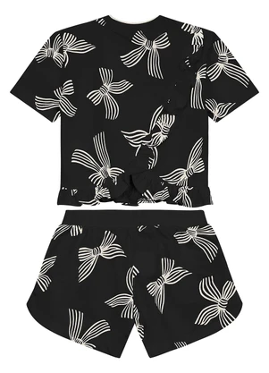 Trick Nick - Conjunto Blusa com Shorts em Moletinho Preto - TRICK NICK