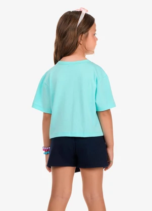 Rovi Kids - Conjunto Blusa com Shorts Feminino Azul - ROVI KIDS