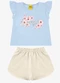 Rovi Kids - Conjunto Blusa com Shorts Feminino Amarelo - variação: Azul