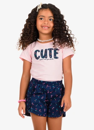 Rovi Kids - Conjunto Blusa com Shorts Feminino Azul - ROVI KIDS